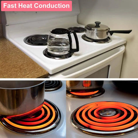 MP22YA 4 Pack Electric Range Burner Element Set For Kenmore Maytag Whirlpool Norge And Hardwick Stovetops in use on stove