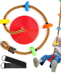 Climbing Rope Tree Swing With Platforms And Seat For Kids Kid-Friendly Outdoor Playground Accessories With Hanging Straps And Carabiners Durable 220Lb Weight Capacity