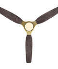 56" Soft Brass Chandelier Ceiling Fan,2 Downrods Fandelier with Remote featuring dark wood blades and central light dome.