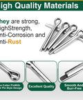 200 Piece Cotter Pin Assortment Kit Heavy Duty With Stainless Steel R Clips And Hitch Pin Clips In 6 Sizes For Trailer Tractor