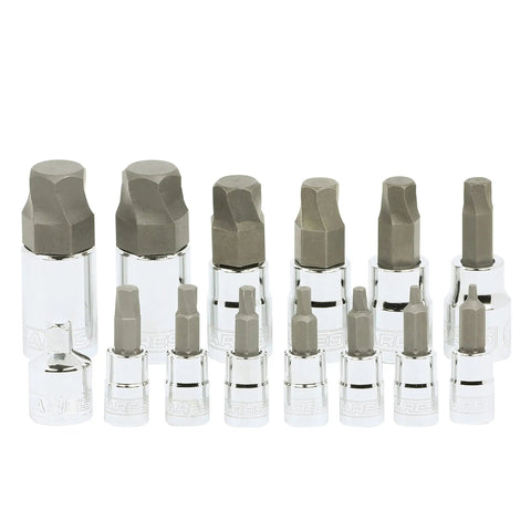 Heavy Duty 14 Piece Metric Damaged Fastener Remover Hex Bit Socket Set For Removing Heavily Rounded And Stripped Fasteners