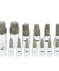 Turbo Socket Set For Damaged Bolt Extraction, 18-Piece One Quarter Inch Drive Kit with 16 chrome impact sockets visible in row.