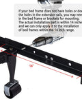 Rock Solid Adjustable Bed Frame Extension Brackets With Bolt On Footboard Attachment Kit For Headboard Only Queen King Full And Twin Beds No Sweat Setup Rugged Build showing 14 inch installation area with drill.