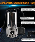 Heavy Duty Submersible Sump Pump With Stainless Steel Build 4000 GPH High Flow 7.2M Hose And 5M UL Wire.