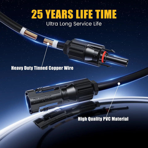 Y Branch Solar Panel Connector Kit 1 To 4 Parallel PV Adapter Cable with tinned copper wire and PVC material