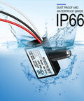 4 Pack 120V AC Photoelectric Switch Light Sensor with Waterproof IP66 Rating in Water Demonstrating Durability and Outdoor Use