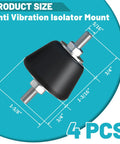 Kill The Rattle With Four Pack Anti Vibration Rubber Isolator Mounts M8 Shock Absorbers And Nuts for Air Compressors Mini Splits Engines Pumps Solid Hold dimensions of anti vibration isolator mount.