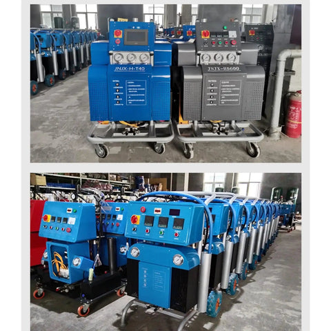 Heavy Duty Portable Polyurethane Spray Machine With Advanced Filtration System in warehouse, showcasing multiple machines for foam insulation projects.