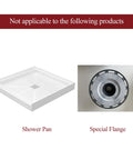 Shower pan and flange not applicable for Square 4 Inch Shower Drain With Flange And Removable Quadrato Pattern Grate In Matte Black Stainless Steel 304