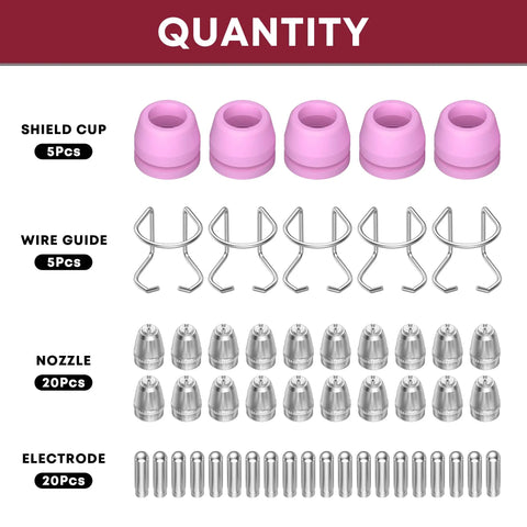 All In One Plasma Cutter Consumables Kit For AG 60 Series Torches Including AG 60P SG 55 And WSD 60 Tips Nozzles Electrodes Accessories