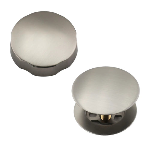 Dead Simple 27 Inch Cable Drive Bath Drain Trim Kit With Rotary Overflow Knob And Pop Up Stopper Satin Nickel Finish Knobs