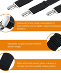 8 Pack Bed Sheet Straps With Adjustable Elastic Fitted Sheet Holders For Corners, Chrome Clips And Elastic Bungee Grips