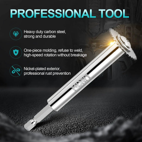 PVC Pipe Inside Cutter Kit With Titanium Coated Saw Blades For Plumbing Internal Cutter Top Notch Hex Shank One And One Quarter Inch And One And Three Quarter Inch Diameters Includes Four Blades For Cutting Inside ABS And Plastic Pipes