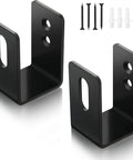 Heavy Duty U Shaped Door Barricade Bracket For 2x4 Openings Built To Last Steel Security Hanger For Barn Shed Garage Home Anti Theft Floor Mount Black Finish 2 Pieces
