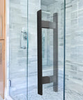 Sliding Door Pull Handles For Exterior Glass Doors Aluminum Black Double Sided Gate Grab Bars Easy To Install Inside And Outside