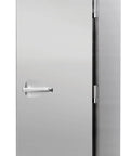 Hefty Solid Door Reach In Refrigerator Top Shelf Commercial Kitchen Workhorse with stainless steel finish and digital thermostat.