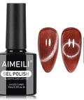 Cat Eye Gel Polish With Magnet 15ml Hema Free Vegan Cruelty Free Shimmer Glitter UV Gel for Nail Art bottle and swatches