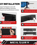 Installation guide for 48 Inch Garage Tool Organization Wall Mount Rack With 3 Rails And 7 Hooks, Heavy Duty Tool Storage