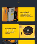 Field Ready Mini Concrete Pump Machine With Portable Hydraulic Setup And Plug And Play Vibrating Screen Filter For No Headache High Pressure Grouting On Any Real Deal Build Site, control panel and air cooling system.