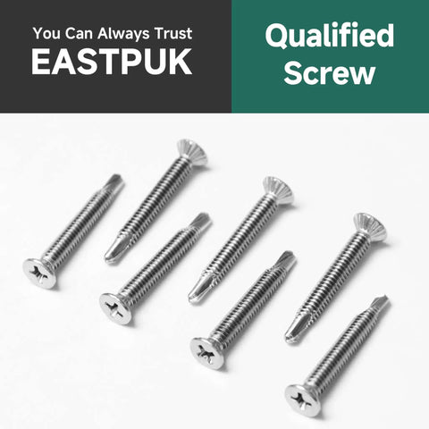 110 Pcs Number Eight Self Tapping Screws Kit For Metal With Serrated Flat Head Self Drilling Sheet Metal Screws 410 Stainless Steel