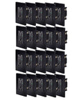 Premium Black GFCI Outlets 15 Amp 20 Pack With Bright LED Indicator and Weather Resistant Cover arranged in rows.