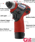 Power Up Your Garage with This Badass G12 Series 3-Tool Cordless Combo Kit Featuring a Brushless 3/8 Inch Ratchet Wrench plus Killer 2-Speed Drill Driver and Impact Driver Powered by Two Solid Batteries for Serious Work. Compact cordless ratchet with variable speed and ergonomic grip.