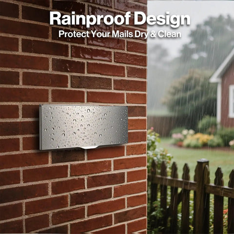Built Tough Heavy Duty Through Wall Mailbox With Rainproof Cover Locking Drop Box And 10 Inch Adjustable Chute Weatherproof Drop Safe
