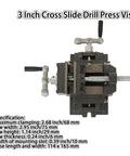 Top view of 3 Inch Cross Slide Drill Press Vise 2 Way XY Heavy Duty Clamp Machine For Precise Milling And Machining Projects Cast Iron Build