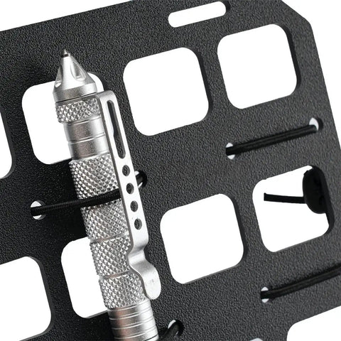 Close-up of the rugged texture on Beefy Car Headrest MOLLE Panel Organizer With Quick Install Webbing Tactical Seat Back Gear Rack