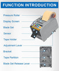 All In One Ribbon Cutter Machine With 999mm Max Cut Length, Hands Free Auto Feed And Manual Control diagram details