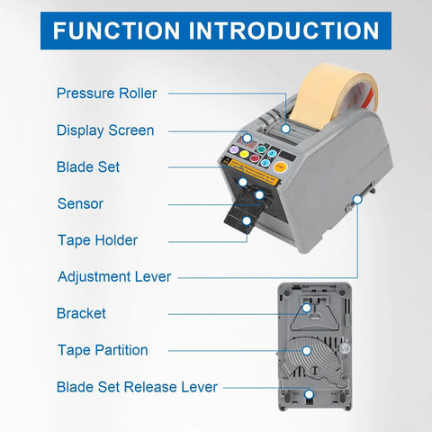 All In One Ribbon Cutter Machine With 999mm Max Cut Length, Hands Free Auto Feed And Manual Control diagram details