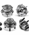Front And Rear Wheel Bearing And Hub Assembly Kit For Dodge Charger 2006 Through 2009 Magnum 2005 Through 2008 And Chrysler 300 2005 Through 2009 RWD Five Lug, showing 4 complete assemblies with lug studs and bearings