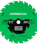7 And A Quarter Inch 24 Tooth Circular Saw Blade With Tungsten Carbide Tips PTFE Coating Laser Cut Expansion Slots