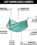 Two Person Tree Double Portable Outdoor Travel Hammock Heavy Duty For Campsites And Backyard Easy To Set Up Super Comfortable