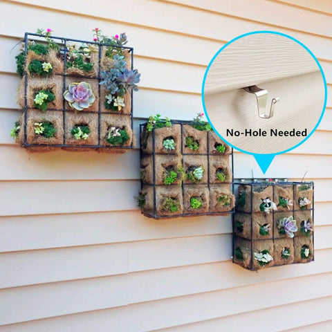 Vinyl Siding Hooks 4 Pack Heavy Duty No Drill Siding Clips for Outdoor Lighting and Decor, no holes, supporting potted plants on siding