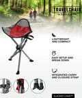 Slacker Tripod Camping Chair For Hiking And Fishing, ultra lightweight foldable seat with adjustable carry strap in forest 