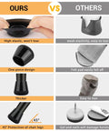Comparison of 32 Pack Silicone Chair Leg Protectors For Hardwood Floors, Thick Elastic Caps vs. weaker alternatives