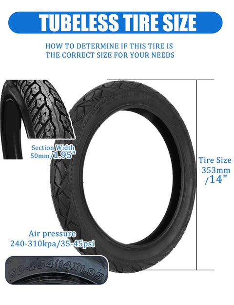 14 Inch Tire And Inner Tube Set For 14x1.95 Electric Folding Bikes And Ebikes Front Or Rear Compatible With 14x2.0 And 14x2.15