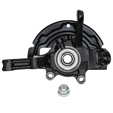 2 Front Steering Knuckles With Wheel Hub Bearings Assembly For 2002 2003 2004 2005 2006 Nissan Altima 2.5L Do It Yourself Front End Replacement Kit, 2-Pc Set, OEM-Quality Cast Iron, front view