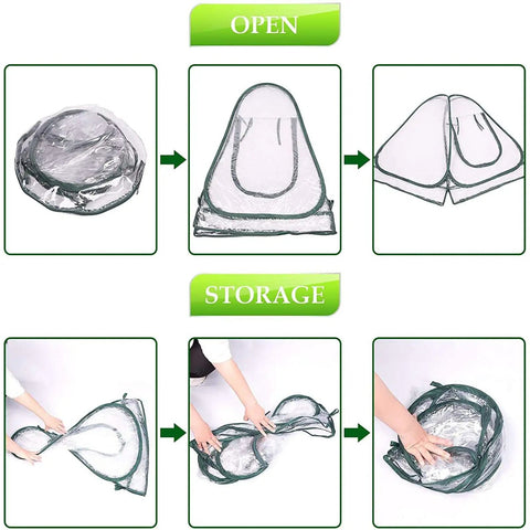 Pop Up PVC Mini Greenhouse Cover No Assembly Needed 28 By 28 By 34 Inches Clear Portable Garden Tent For Indoor Outdoor Plants With Nails Frost Protection And Ultra Easy Two Second Setup Lightweight And Space Saving
