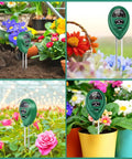 All In One Soil Tester With Moisture Meter, pH And Light For Indoor Outdoor Plants in use with flowers and plants