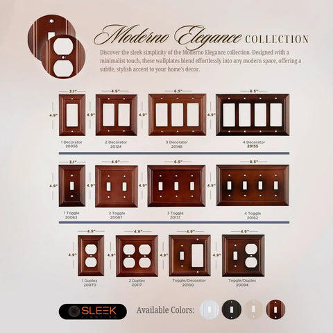 Brown Wood Grain Outlet Covers Four Pack For Decorator Duplex Toggle And Combo Switch Plates 1 Gang Durable Bamboo Fiber