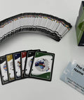 Fun Geography And History Game With 225 Country Names And Capitals Flash Cards for students, box and cards spread on table
