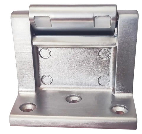 Heavy Duty Lockdown Door Reinforcer For Inswing Doors With Privacy Latch and Vent Gap Kickback Guard, silver zinc alloy design.