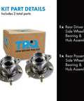 Rear Wheel Bearing And Hub Assembly Set For 2016 2021 Mazda CX 3 AWD Left And Right Pair Two Piece Replacement Kit With Easy Install Durable Bearings For All Wheel Drive Reference Numbers 512660 BR930972 HA590650, includes packaging and components.