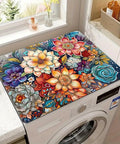 Floral 2 Pack Washer Dryer Dust Cover Mats Top Protector Pads For Washing Machines And Dryers 23x23 Inches