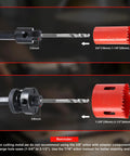 Badass 18 Piece Cobalt Bi Metal Hole Saw Kit featuring arbor sizes 1/2 inch and 3/8 inch with various hole saw widths for precision cutting.