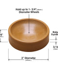Small Furniture Wheel Caster Cups With Grippy Rubber Grip Set Of 4 1-3/4 Inch Round Floor Protectors showing dimensions
