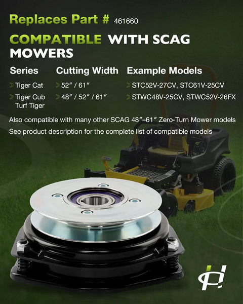 Beefed Up PTO Clutch Billet Pulley GT3.5 Clutch With 20A PTO Switch 483957 Pro Grade Replacement for TigerCat TigerCub TurfTiger