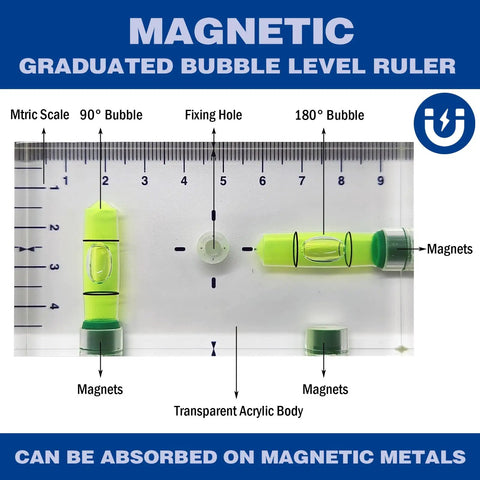Rock Solid 95mm Magnetic Torpedo Level Packs Dual Bubble Vials Strong Bidirectional Magnets Precise Etched Scales and Center Alignment Punch into One Tough Pocket Tool